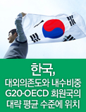 한국, 대외의존도와 내수비중 G20·OECD 회원국의 대략 평균 수준에 위치