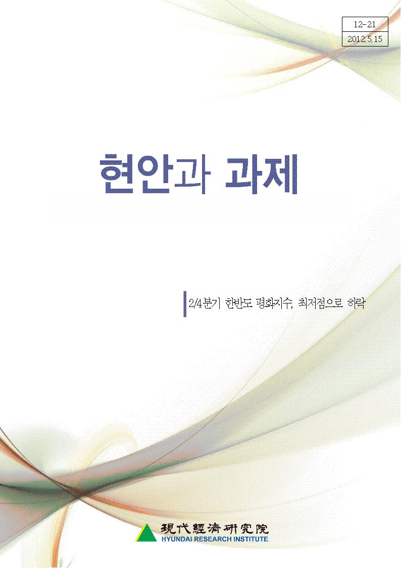 (2012년 1분기) 2/4분기 한반도 평화지수，최저점으로 하락